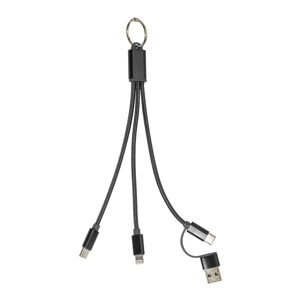 Rafob - Sleutelhanger USB oplader kabel - Zwart