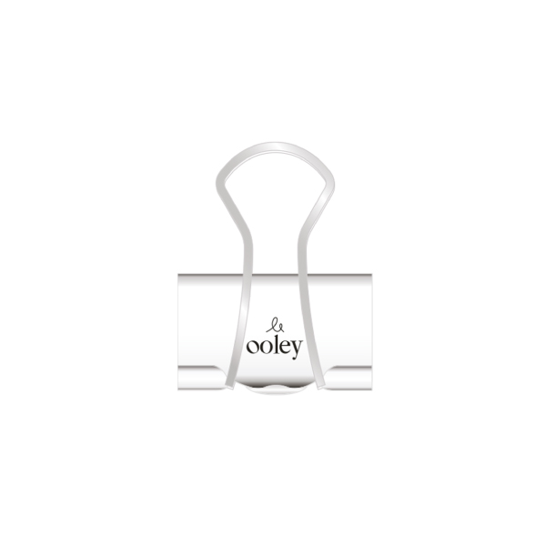 Foldbackclip 25mm breed in wit