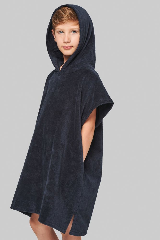 PA582 - Kinderponcho met capuchon van badstof