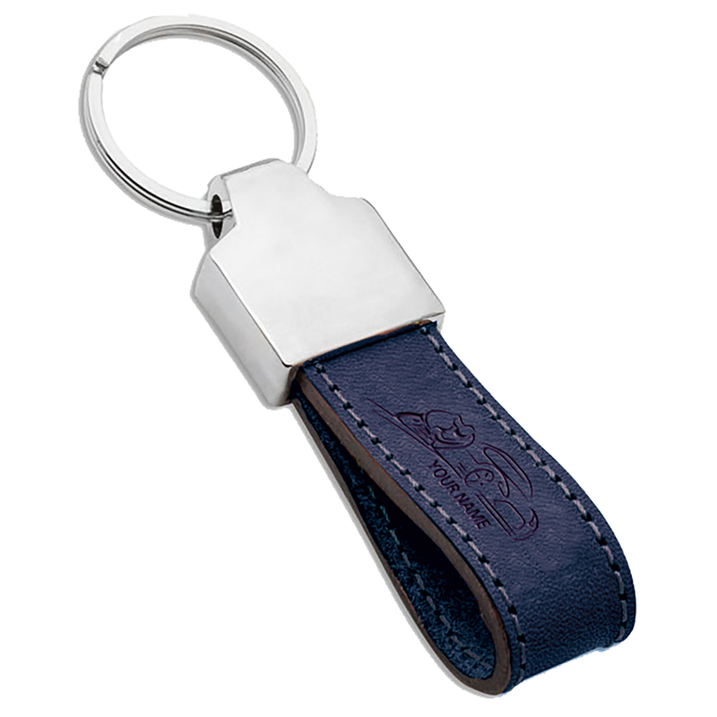 Sleutelhanger P02660, Kunstleder, Grijs - Blauw