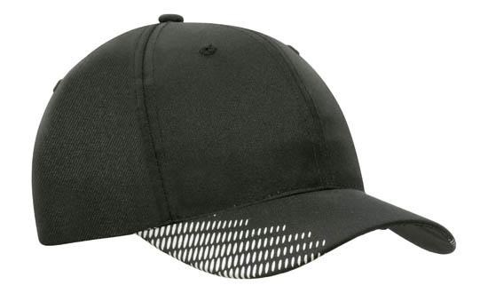 Ademende Poly Twill met klep flash print (4007) - Zwart/Wit
