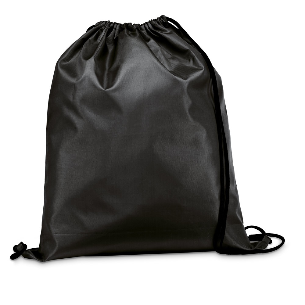 CARNABY. 210D rugzak met zwarte trekkoorden - Zwart