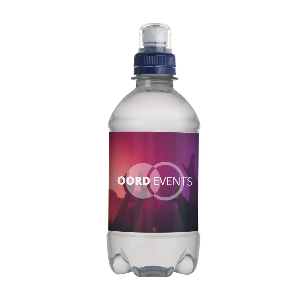 Bronwater 330 ml met sportdop - blauw