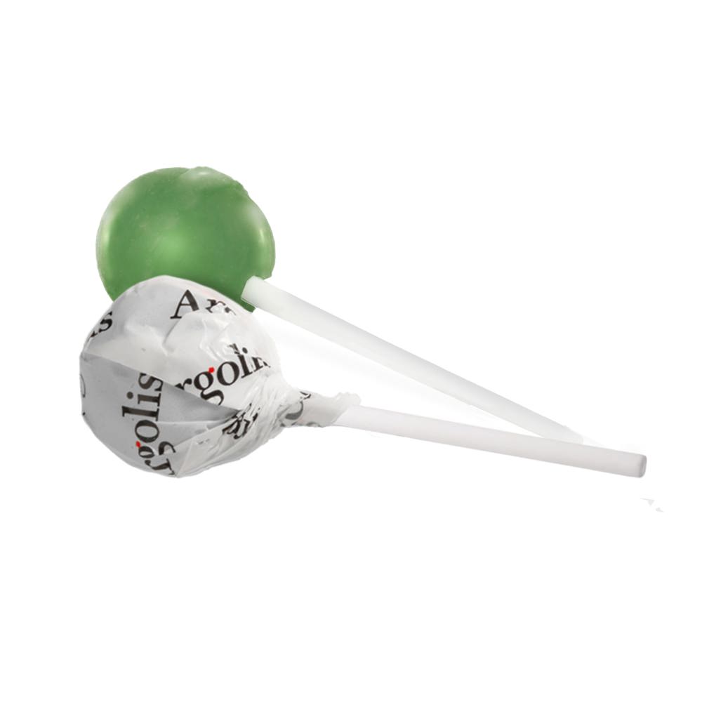 Ronde lolly - wit/groen