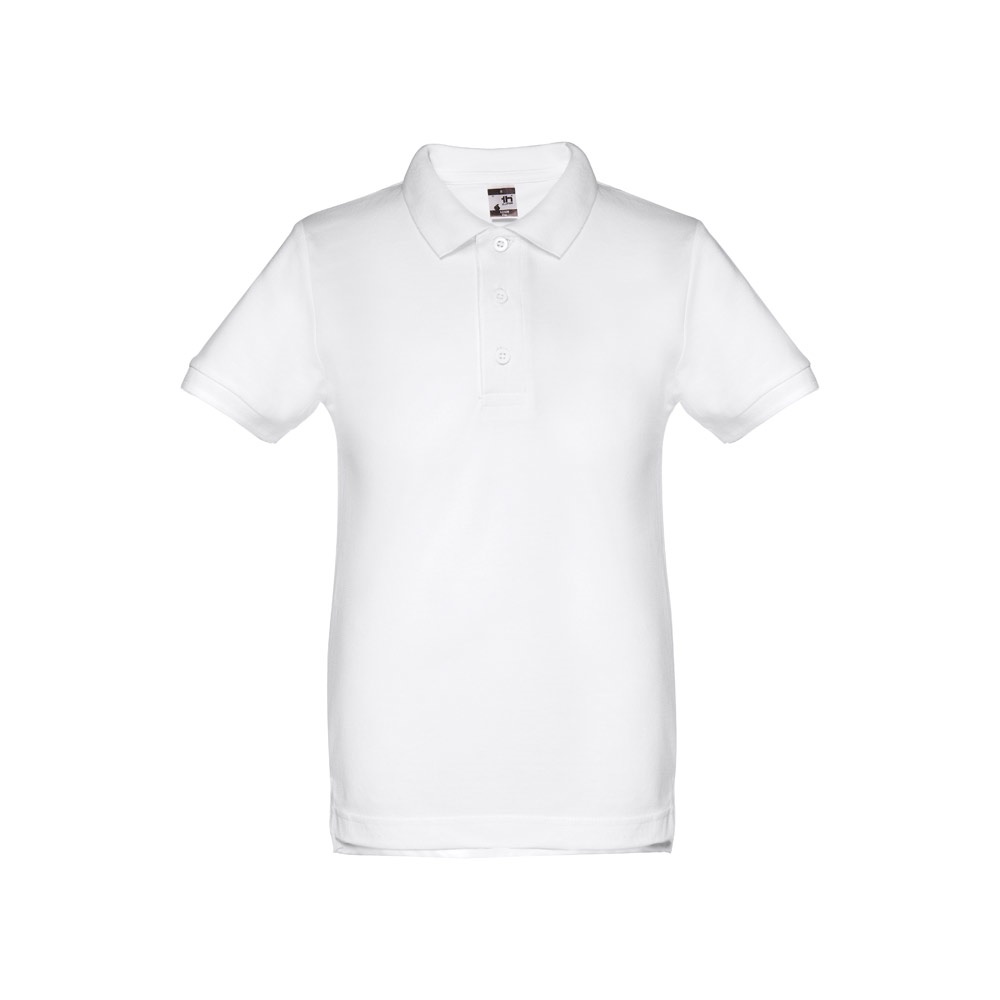 THC ADAM KIDS WH. Kinderpolo met korte mouwen (unisex). Witte kleur - Wit