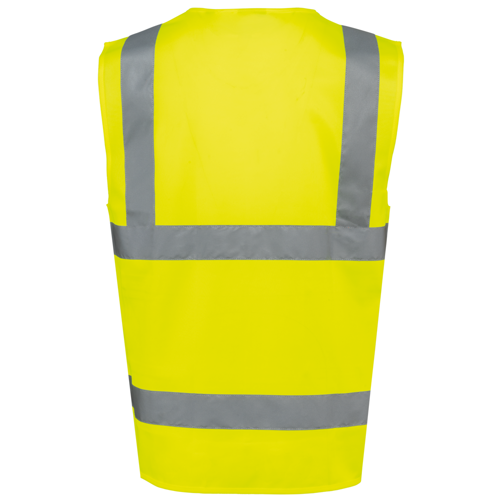 WK618 - Gerecycled HI-VIZ VEILIGHEIDSHESJE met rits