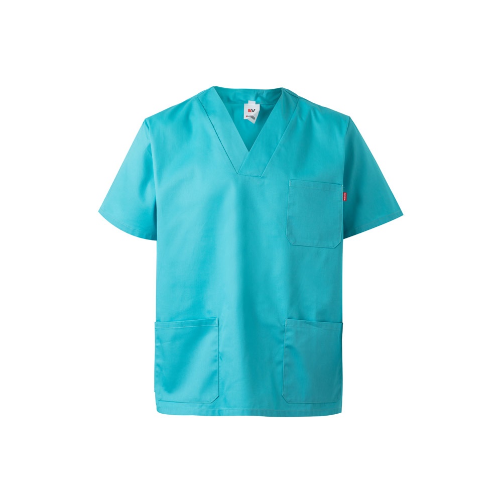 VL ILLAPA. Tuniek van keperstof (190g/m²) met korte mouwen, van polyester (65%) en katoen (35%) - Turkoois