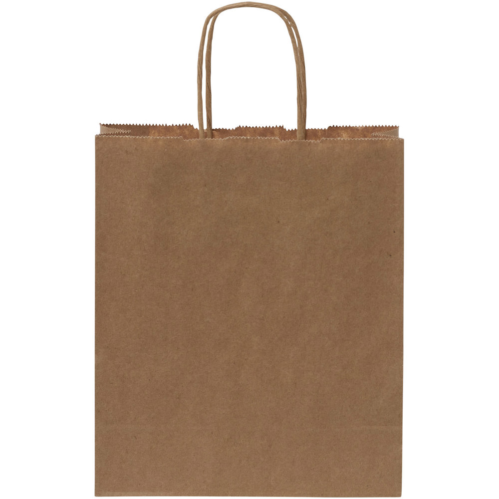 Papieren tas 80 g/m2 gemaakt van kraftpapier met gedraaide handgrepen - 18 x 8 x 21 cm