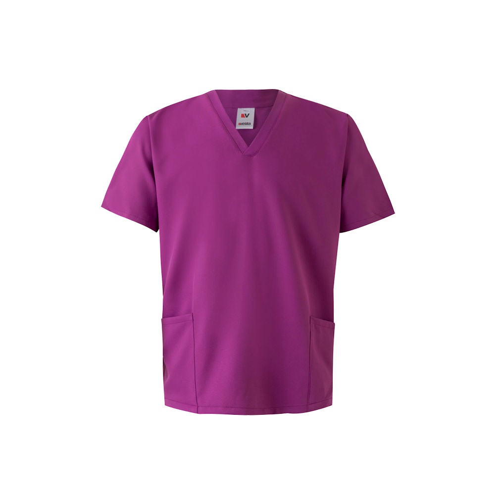 VL FLORA. Tuniek met korte mouwen (140 g/m²) gemaakt van 100% microvezel - Donkerroze