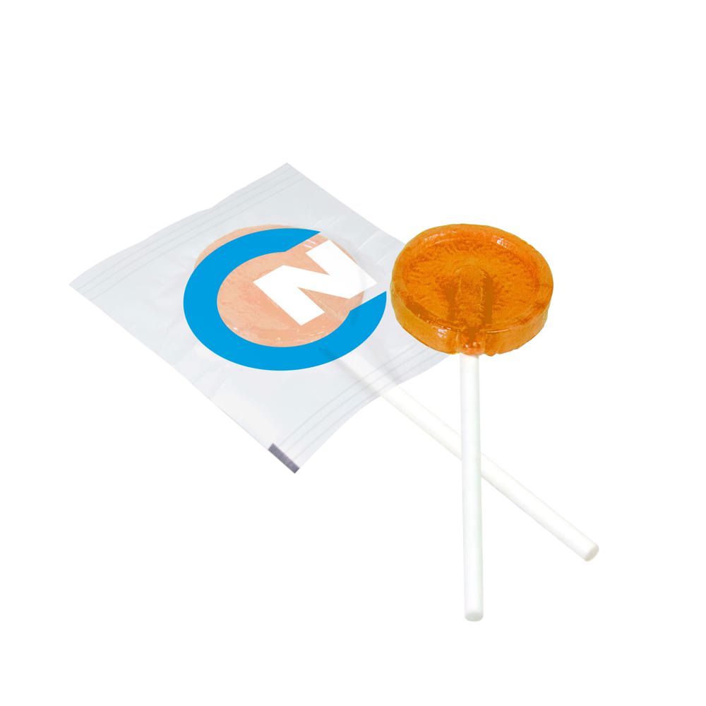 Platte lolly - Transparant/Oranje