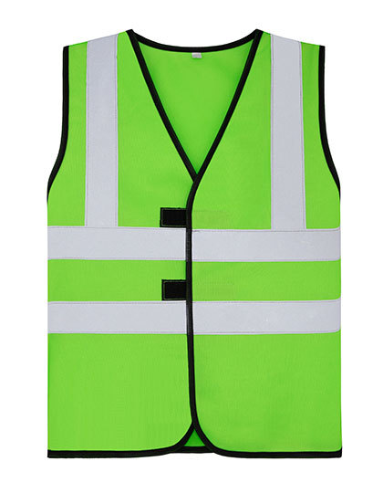 Korntex - Childrens Safety Vest Esbjerg - 4 Reflective Stripes - Neon Green