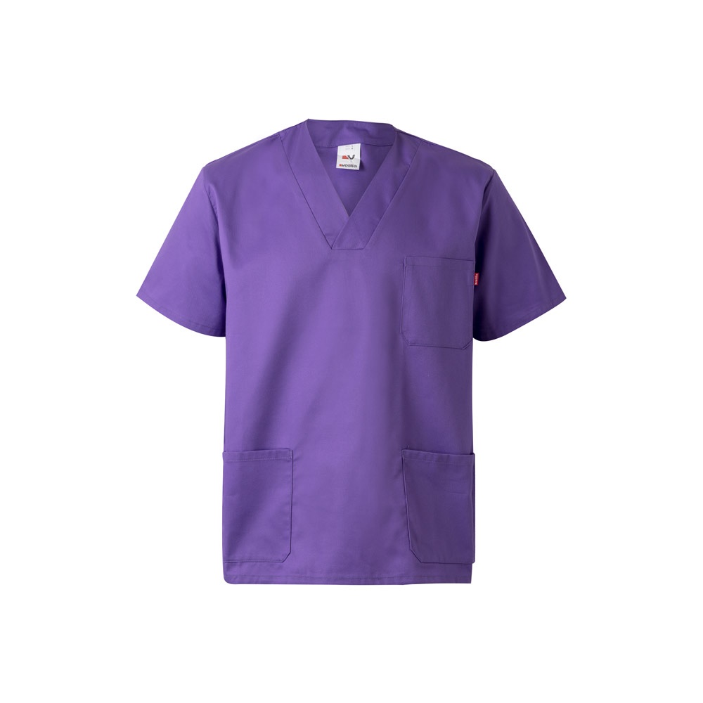 VL ILLAPA. Tuniek van keperstof (190g/m²) met korte mouwen, van polyester (65%) en katoen (35%) - Lila