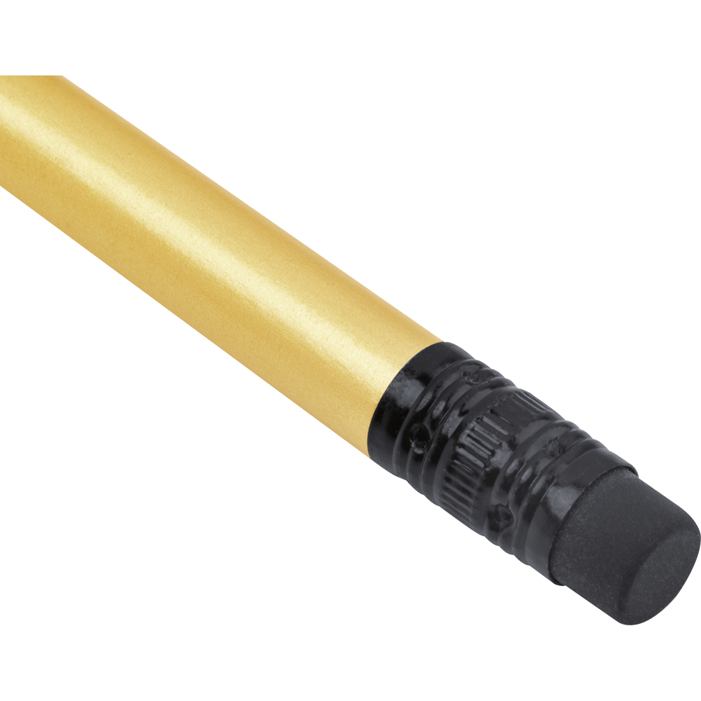 Potlood met gum in metallic kleuren