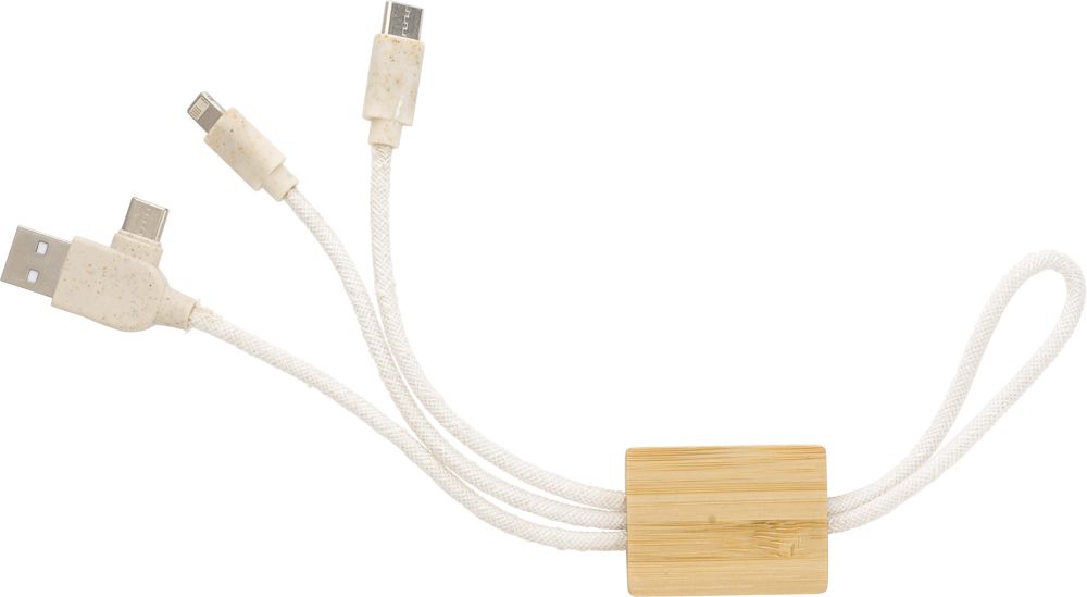 USB-oplader sleutelhanger Keegan - Bruin