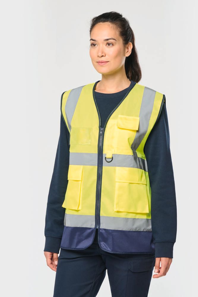 WK618 - Gerecycled HI-VIZ VEILIGHEIDSHESJE met rits