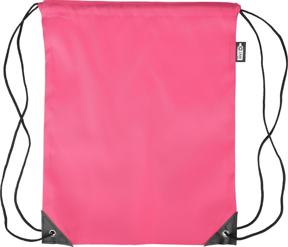 Gerecyclede rPET polyester (210D) trekkoord rugtas Enrique - Roze