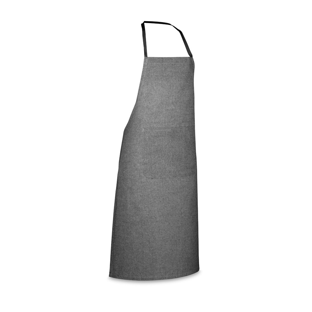 ZIMBRO. Schort met gerecycled katoen (140 g/m²) - Zwart