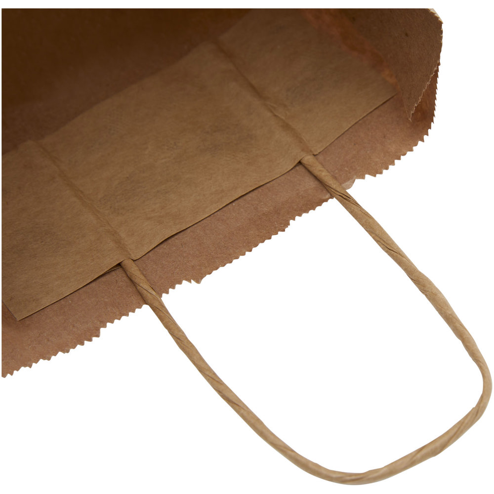 Papieren tas 80 g/m2 gemaakt van kraftpapier met gedraaide handgrepen - 18 x 8 x 21 cm