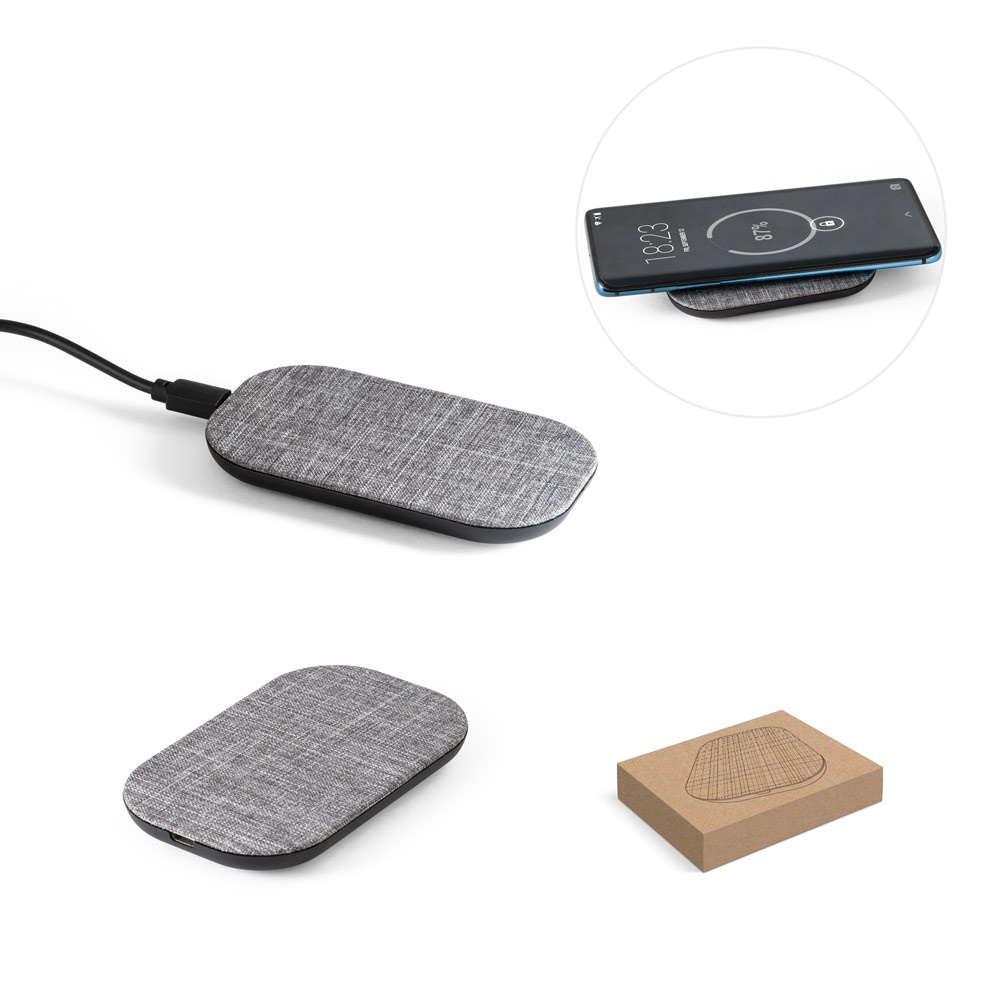 RENEWAL CHARGER. Snelle 10W draadloze oplader in gerecycled PET (100% rPET)