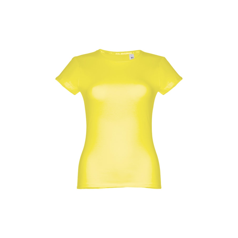 THC SOFIA. Katoenen dames-T-shirt met riem - Citroengeel
