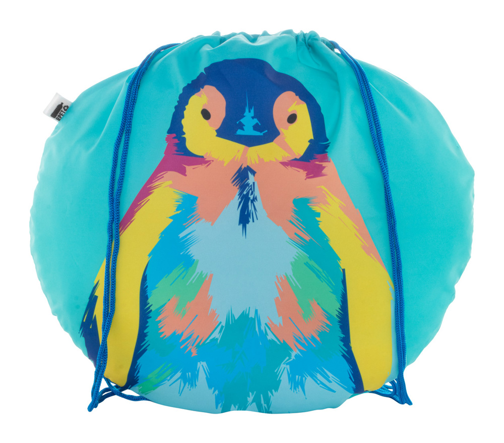 CreaDraw Circle - custom made tas met trekkoord - blauw/wit
