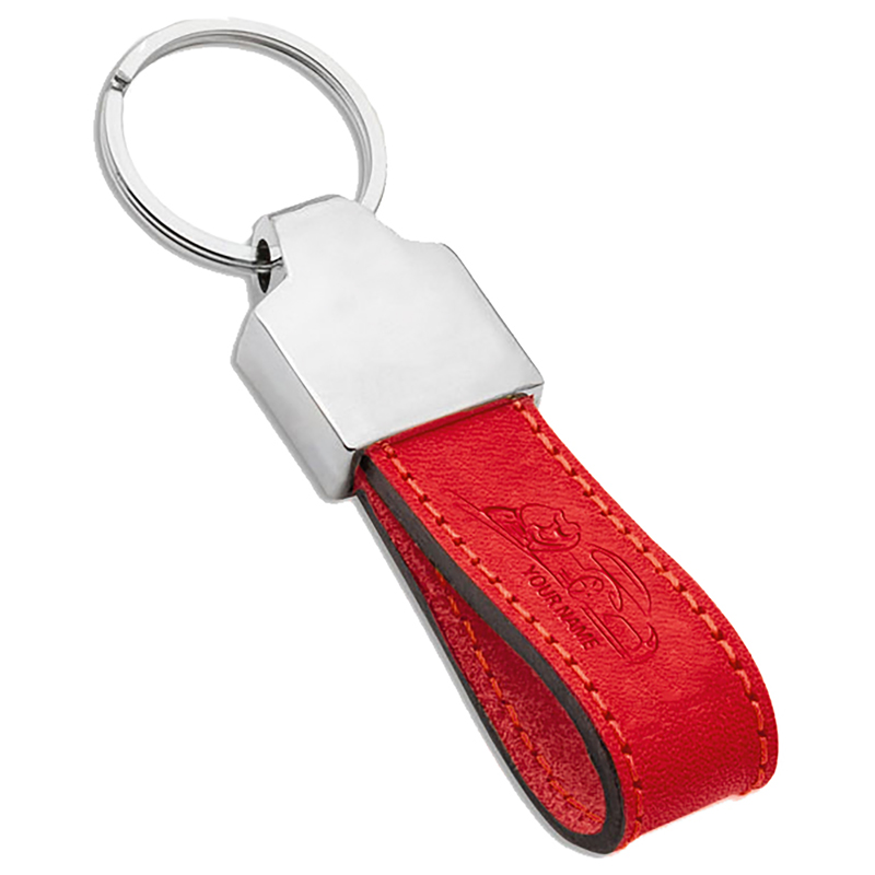 Sleutelhanger P02660, Kunstleder, Grijs - Rood
