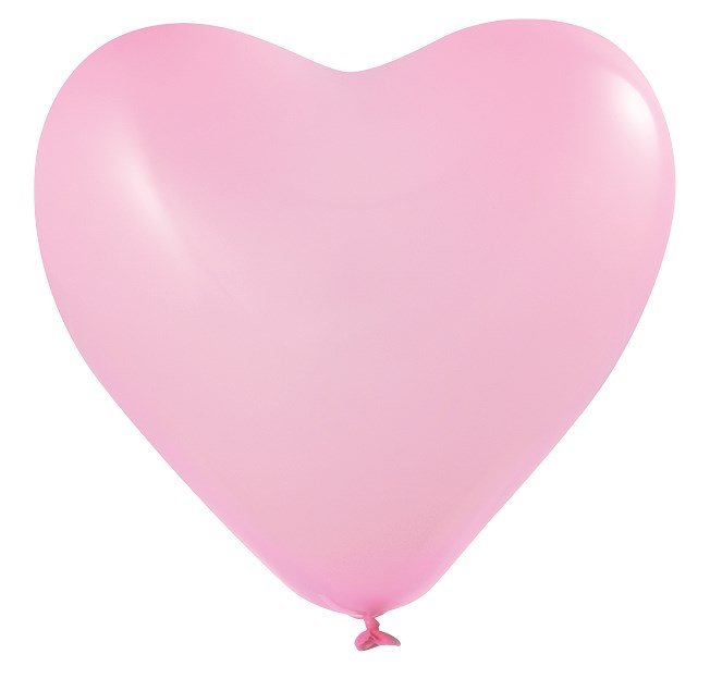 Onbedrukt hartvorm 85/95 cm Ø 33 cm / 11 inch - Roze (1131) Pastel (± PMS 1895)