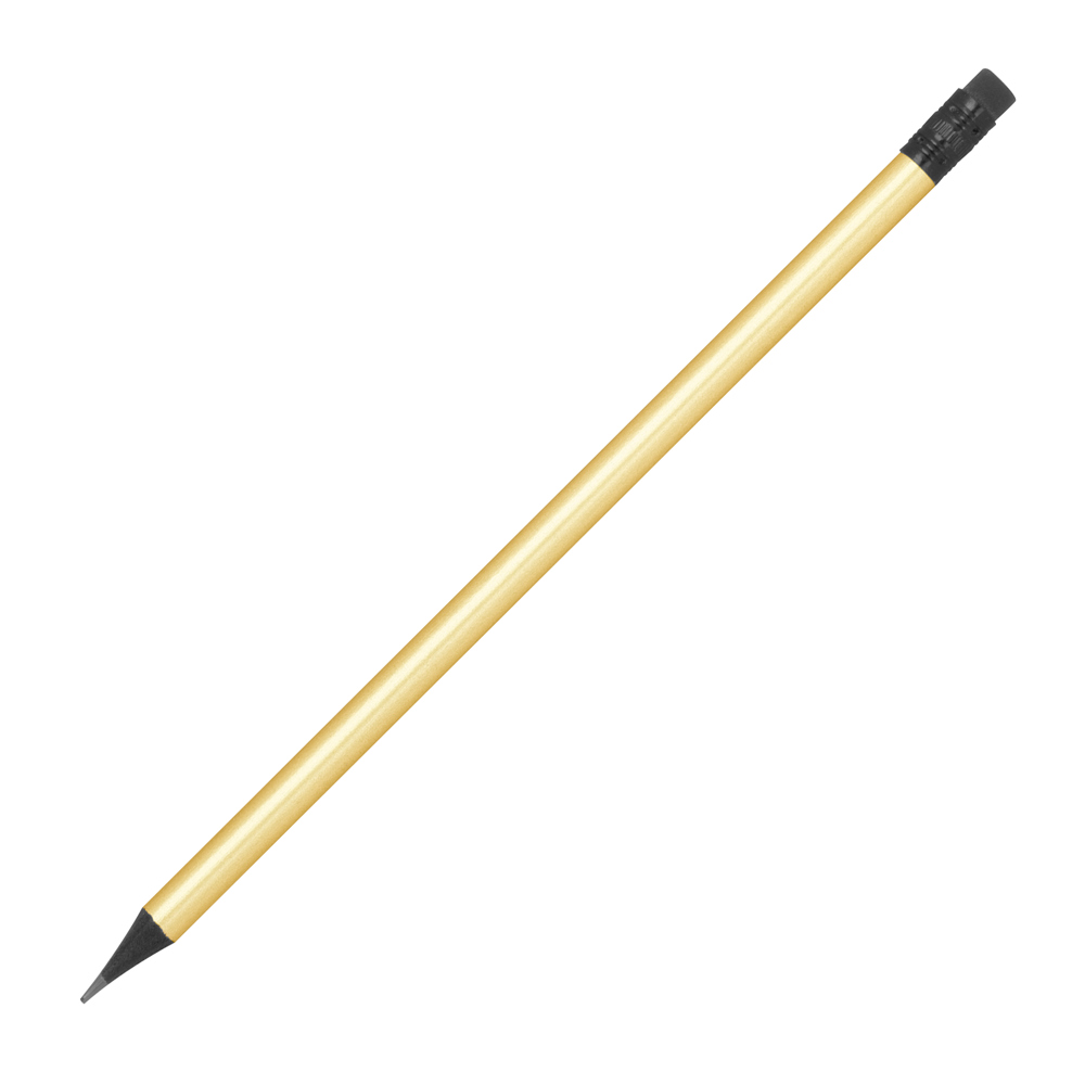 Potlood met gum in metallic kleuren - goud