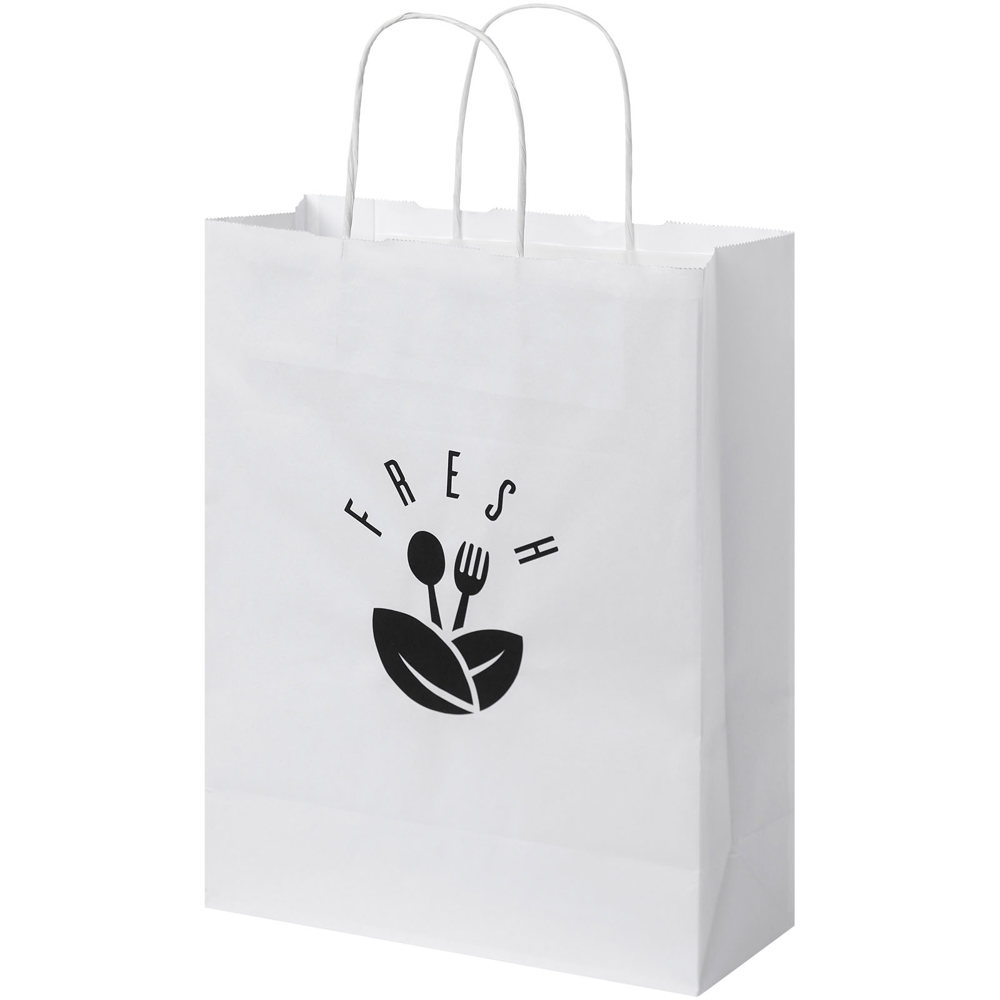 Papieren tas 80 g/m2 gemaakt van kraftpapier met gedraaide handgrepen - 25 x 11 x 32 cm