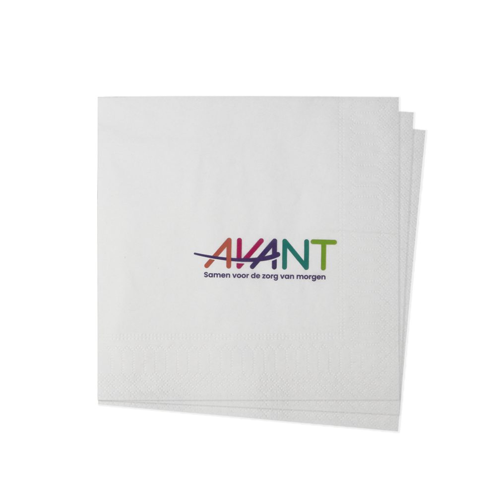 Servetten tissue 24 x 24 cm (12 x 12 cm) 1/4 vouw - Wit