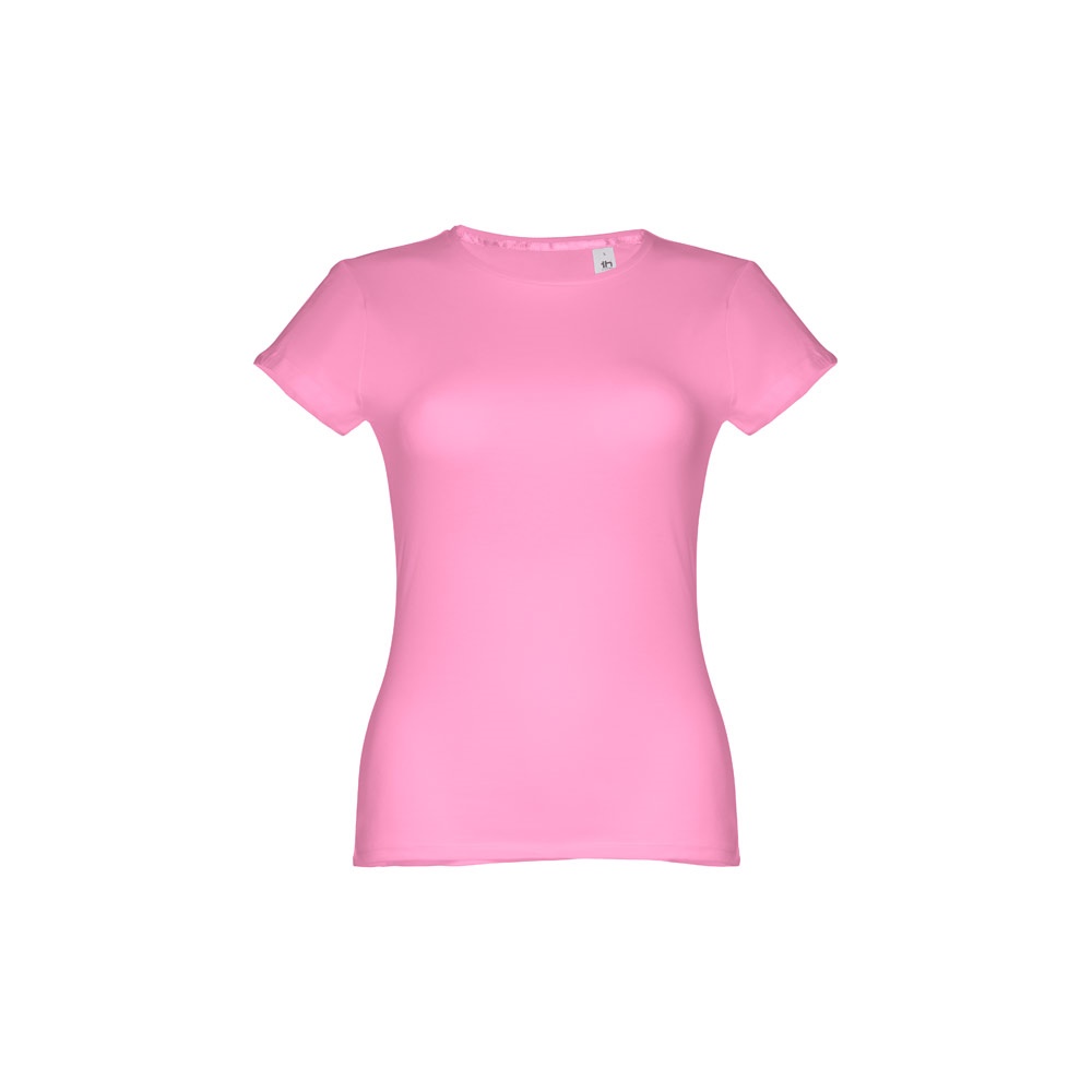 THC SOFIA. Katoenen dames-T-shirt met riem - Licht roze