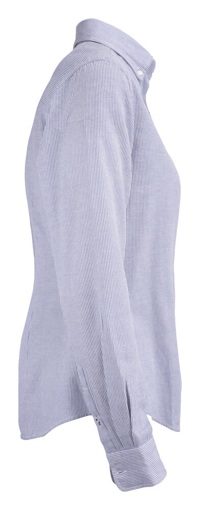 Cutter & Buck - Belfair Oxford Shirt Dames French blauw/ Wit gestreept S