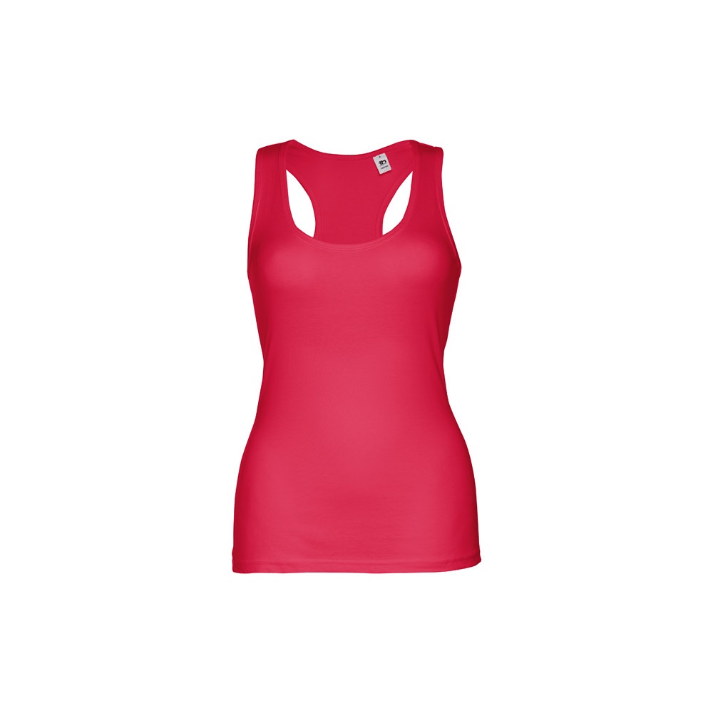 THC TIRANA. Katoenen dames-T-shirt zonder mouwen - Rood