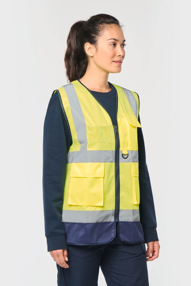 WK618 - Gerecycled HI-VIZ VEILIGHEIDSHESJE met rits