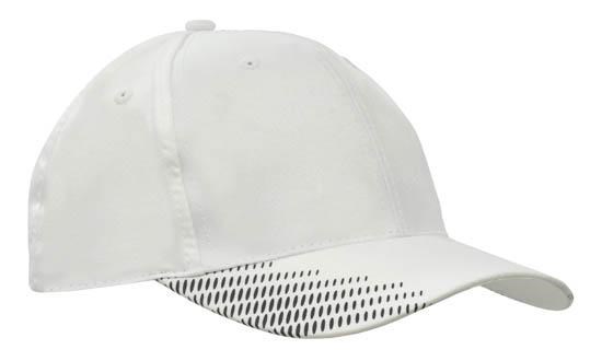 Ademende Poly Twill met klep flash print (4007) - Wit/Zwart