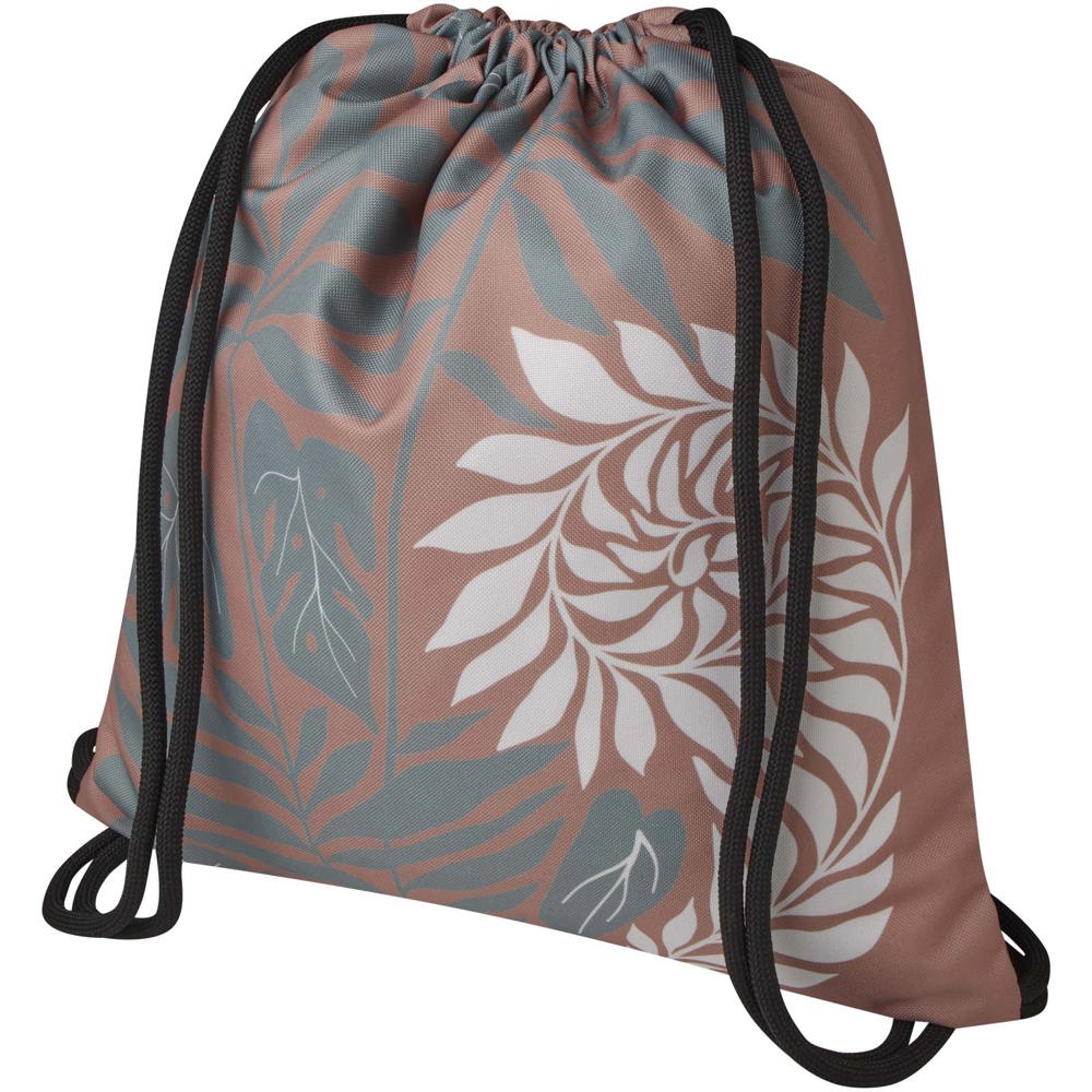 Cal sublimatietas met trekkoord - Zwart, Wit