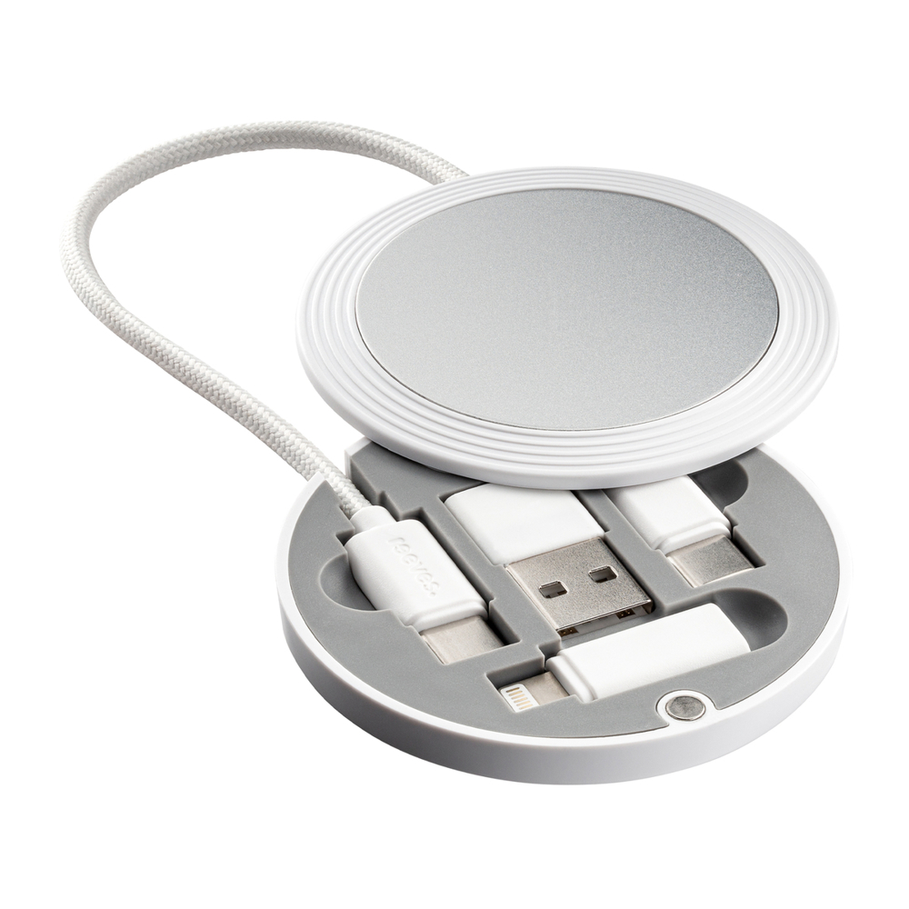 4 in 1 Laadkabel REEVES-CONVERTICS EVO - zilver, wit / wit