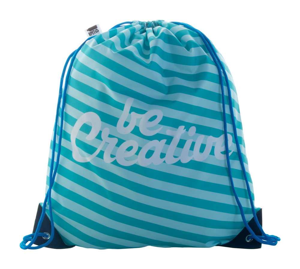 CreaDraw Plus RPET - custom made tas met trekkoordsluiting - blauw/wit