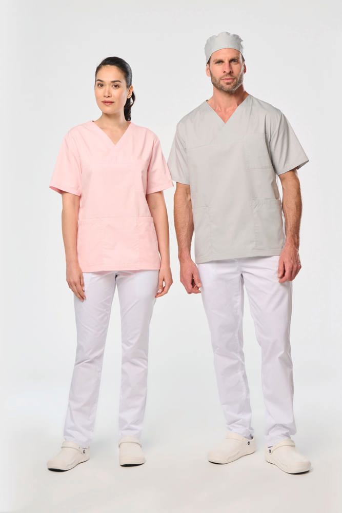WK507C - Unisex tuniek met korte mouwen in polykatoen