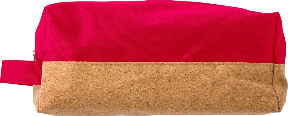 Toilettas van polyester en kurk Lynn - Rood