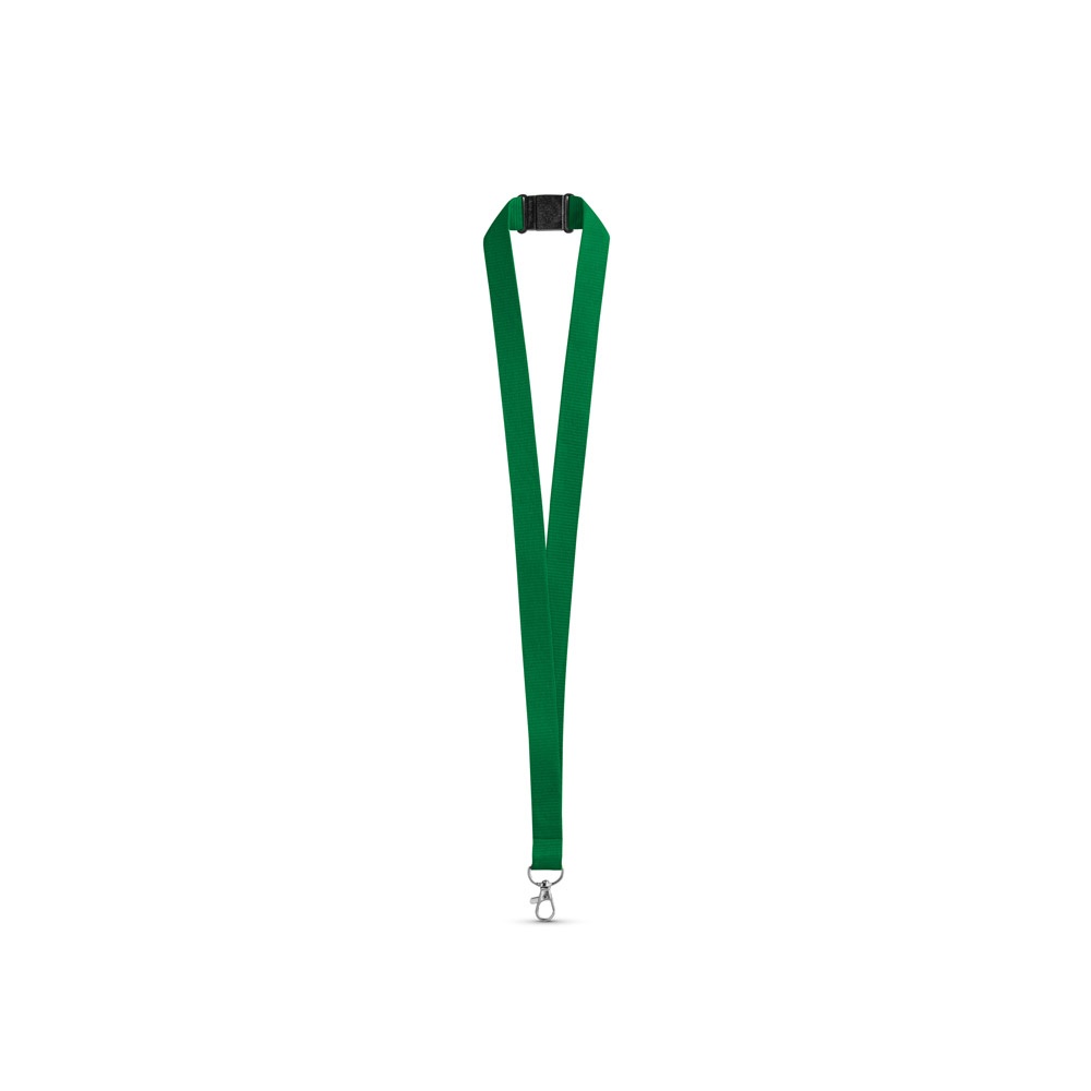 LEEDS. Polyester lanyard met veiligheidssluiting - Groen