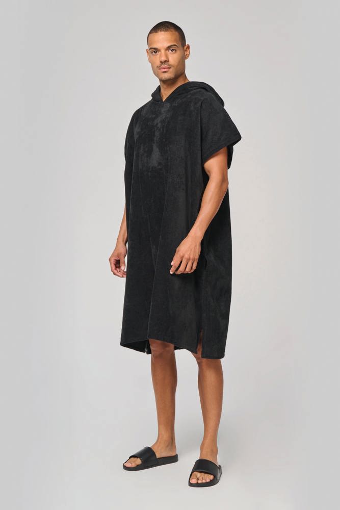 PA581 - Uniseks poncho met capuchon van badstof
