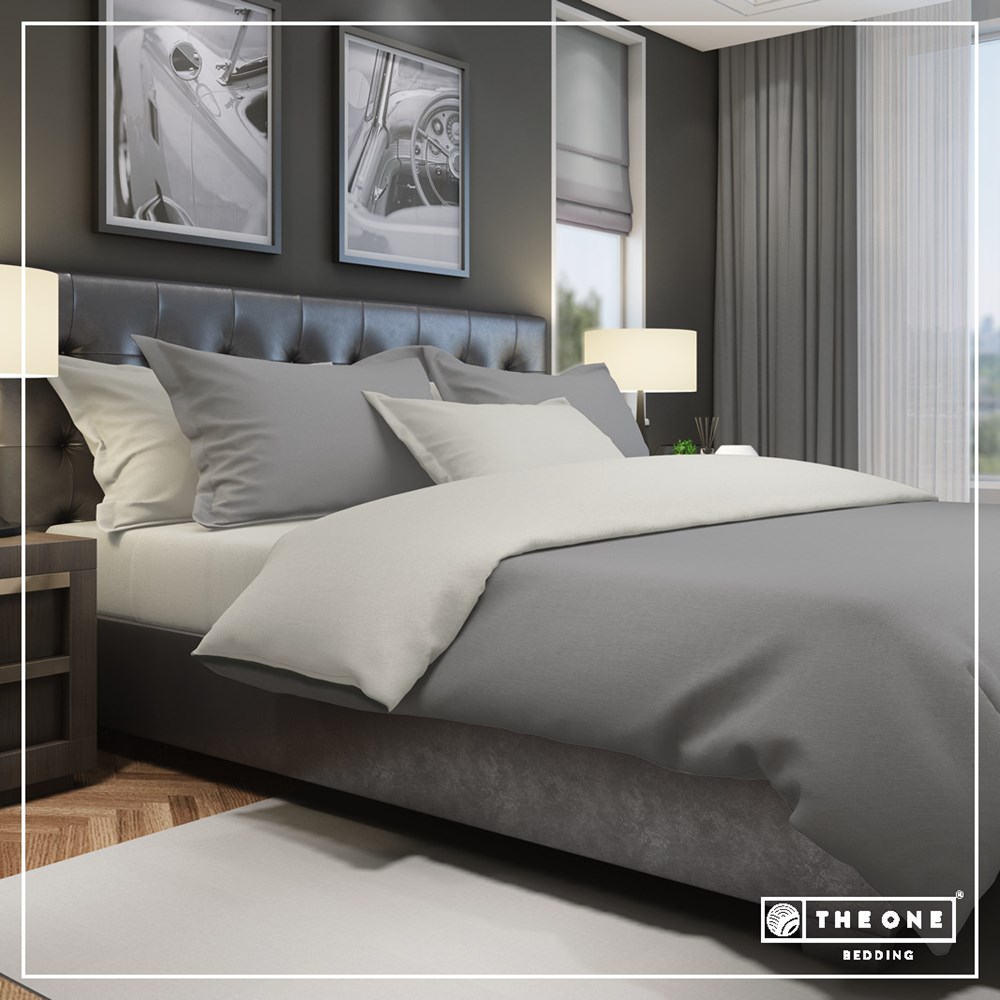 Bed Set Classic Single beds - Donkergrijs / Lichtgrijs