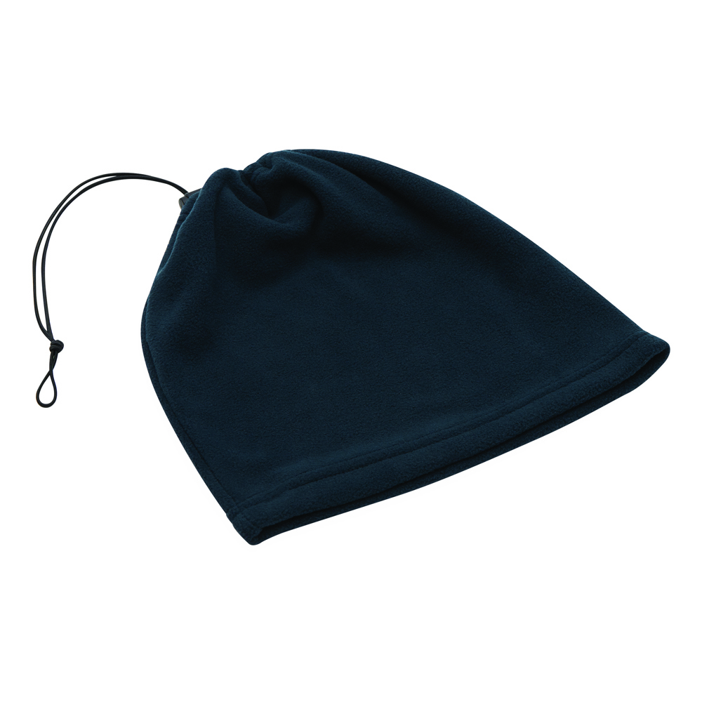 VARIOUS - Muts/ sjaalcombinatie van fleece - Marineblauw