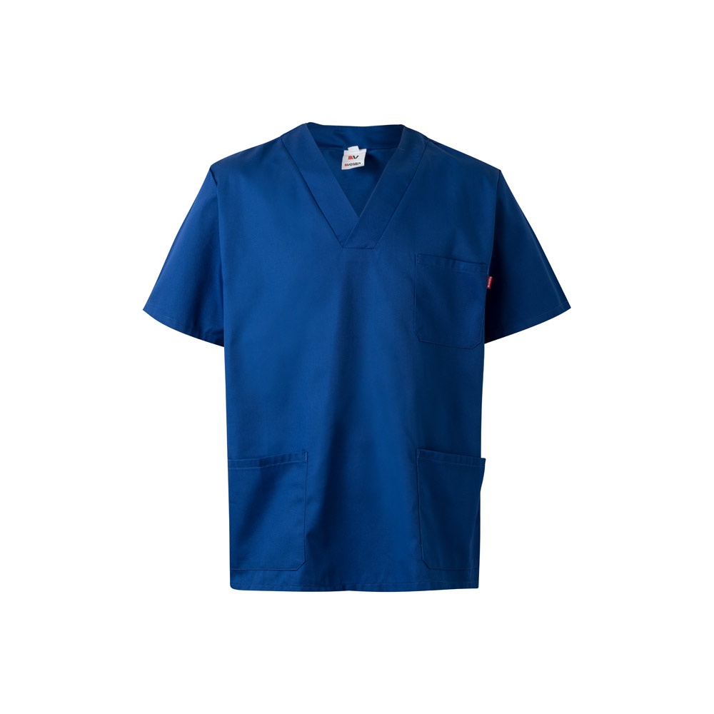 VL ILLAPA. Tuniek van keperstof (190g/m²) met korte mouwen, van polyester (65%) en katoen (35%) - Royal Blauw