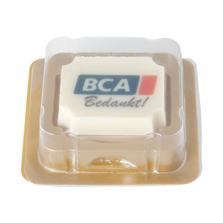 Logobonbon van witte chocolade (1 stuk)