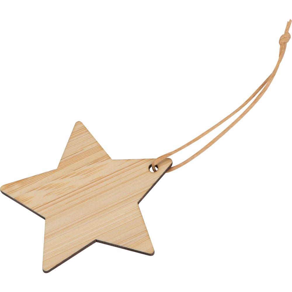 Kerstster als hanger van bamboo