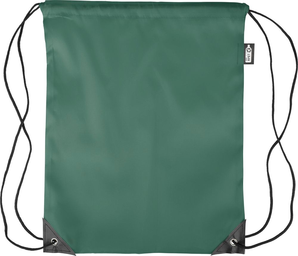 Gerecyclede rPET polyester (210D) trekkoord rugtas Enrique - Groen