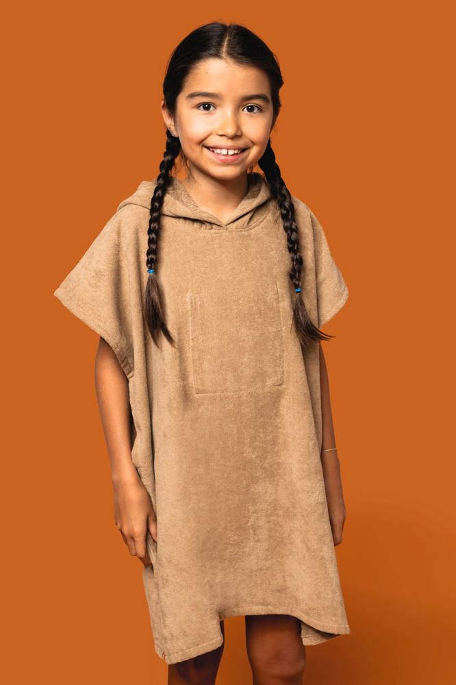 PA582 - Kinderponcho met capuchon van badstof