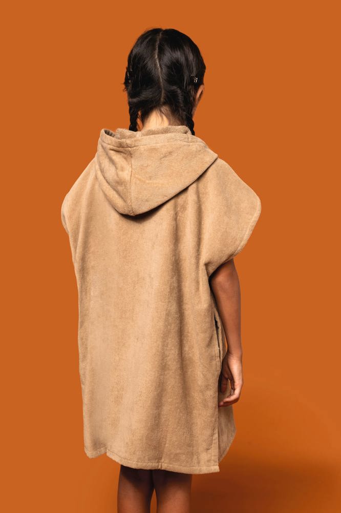 PA582 - Kinderponcho met capuchon van badstof